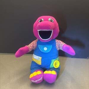 DRESS ME BARNEY Purple Dinosaur Plush 12” Toy 1997 Playskool Hasbro Learning